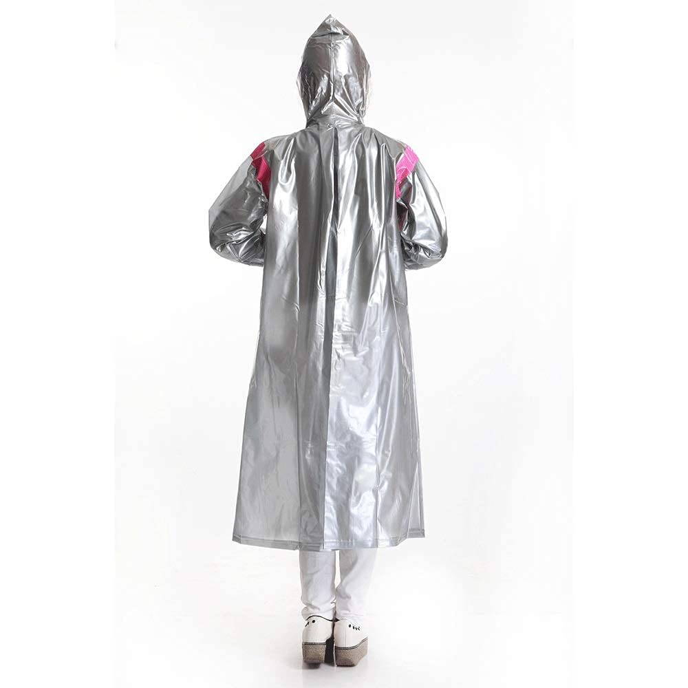 Amazon.co.jp: レディーストレンチコートロングレッドシルバーシック